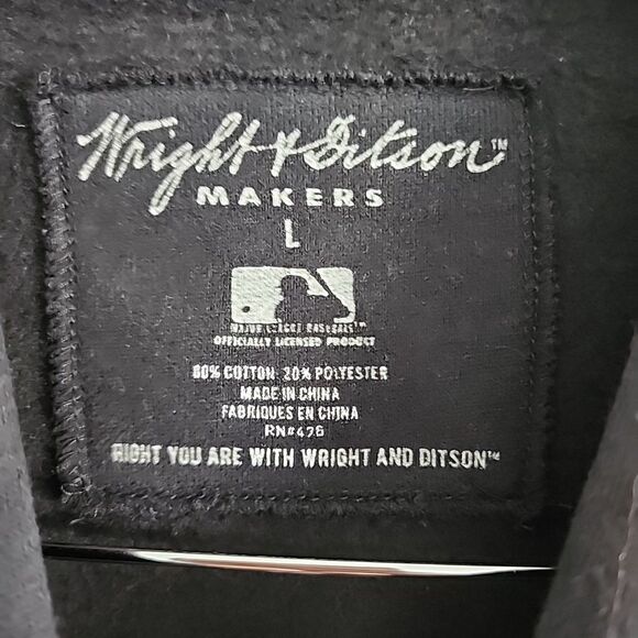 Baltimore Orioles Wright and Ditson Jacket Hoodie L Zip Up Black Cooperstown - Picture 2 of 8